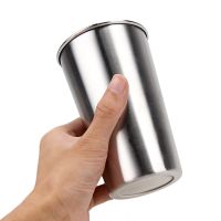 hotx【DT】 350/500ML Cups 16oz Tumbler Pint Glasses 18/8 Metal Wine Glass Mugs Outdoor