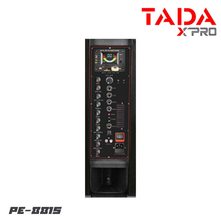 tada-pe-8815-ตู้ลำโพงมีแอมป์ในตัวขนาด-15-นิ้ว-กำลังขับ-300-วัตต์-พร้อมไมค์ลอย-2-ตัว-เหมาะงานอีเว้น-ประชาสัมพันธ์-ออกร้าน-รับประกันสินค้า-1-ปี