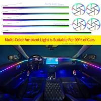 256 Colour ซิมโฟนีรถยนต์ไฟ18 In 1 LED RGB แอปมือถือควบคุมหลายสีปรับ Lampu Hias DIY