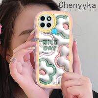 เคส Chenyyka สำหรับ Infinix Smart 6 Plus Smart 6 Plus Smart 7ดอกไม้สีครีม3มิติลายการ์ตูนคลื่นต้นฉบับป้องกันเลนส์กล้องเคสโทรศัพท์แบบใสสีสันเคสนิ่มโปร่งใสกรอบซิลิโคนกันกระแทก