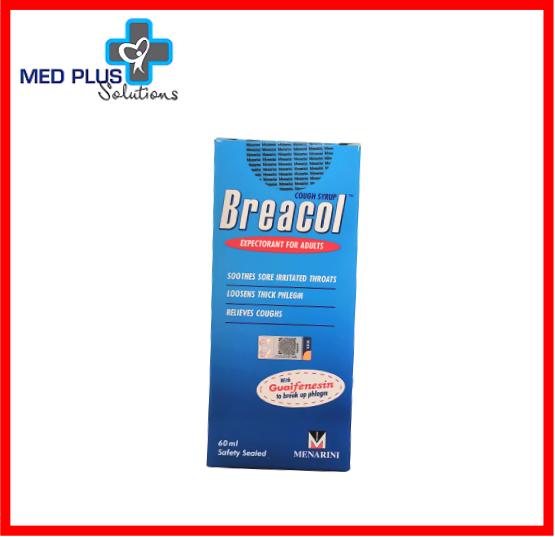 Breacol Cough Syrup, Expectorant for Adults 60ml (EXP 7/2023) (Soothes
