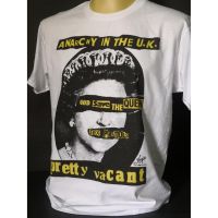 เสื้อวงนำเข้า s Anarchy in the UK God Save the Queen Pretty Vacant Punk Rock Retro Style Vintage T-Shirt ไม่ต้อง รับประกัน