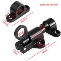 【LZ】❀✁☬  Bolt Latch Lock Window Gate Security Pull Ring Spring Bounce Door 2 Color Black Aluminum W/ Screws New Durable