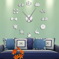 Bodybuilder Sport 3D DIY Wall Clock Unique Bodybuilding Gift For Fitness Lover Gym Acrylic Mirror Effect Wall Decor Clock Watch