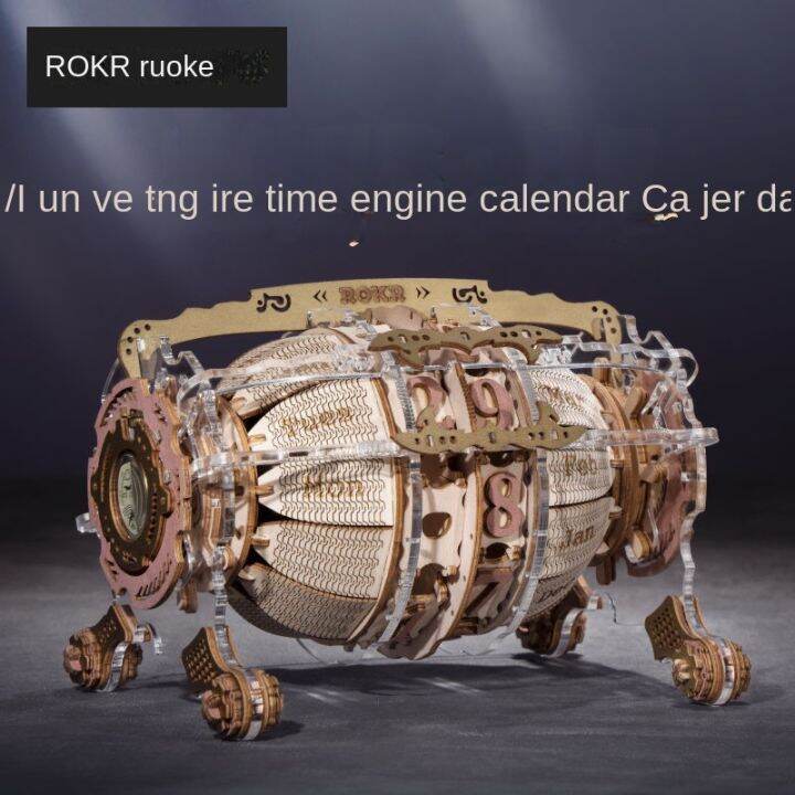 diy Wooden Assembled Model Mechanical Clock Time Engine Calendar Manual