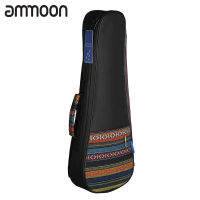 [ammoon]เคสกระป๋าใส่อูคูเลเล่โซปราโน21 ",สไตล์ประจำชาติชาติพันธุ์บุฝ้ายหนาขึ้นที่ทนทานพร้อมสายคล้องพาดไหล่ปรับได้