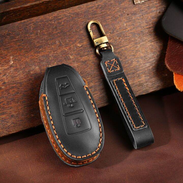 leather-car-key-case-cover-3-button-fob-holder-for-suzuki-vitara-swift-ignis-kizashi-sx4-baleno-ertiga-2019-shell-protection