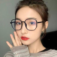 Lady Polygonal Big Frame Anti-blue Glasses Female Elegant Temperament Girl Flat Eye Myopia Optical Frame Fashion Square Women Wild Computer Eyewear