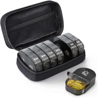 【CW】 Weekly Pill Organizer 2 A Day 7 Days Large Compartments for Vitamins Medicine Eating At