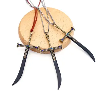 Cos-me One Piece Dracula Mihawk Hawkeye Sword Necklace Pendant Cosplay