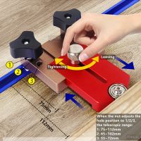 Sliding Table Saw Backer Woodworking Fast Cutting Limit Fence W/ Sliding Roller Workbench T Track Positioning and Fixing Tool