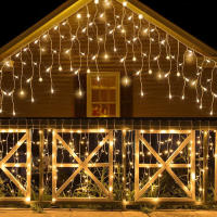 Outdoor Fairy Lights with 8 Flash Modes Christmas String Light for House Railings Eaves Stairs Courtyard Decoration