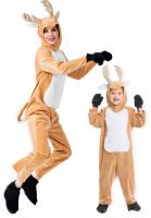 ? Popular Clothing Theme Store~ Christmas Costume Deer Elk One-Piece Parent-Child Animal Party Company Annual Meeting Kindergarten Performance Costume