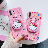 สำหรับ VIVO V15 V20 Y12 Y11 U10 Y17 Y15 Y91C Y90 Y1s Y70 S1 Y3 Y3s การ์ตูน Hello Kitty กระจกโทรศัพท์กรณีปกคลุมซิลิโคนอ่อน