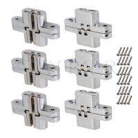 CNBTR 6 Pcs Invisible Concealed Cross Hinges for Folding Doors Cabinet #5 Size 2 Door Hardware Locks