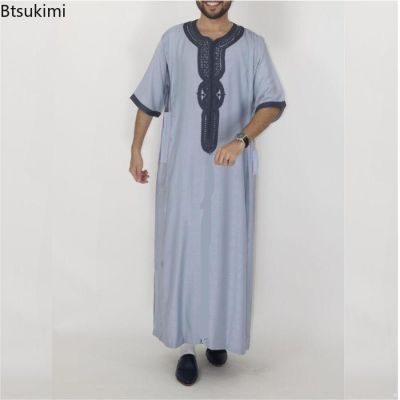 เสื้อคลุมแฟชั่นสำหรับผู้ชายเสื้อคลุม Eid Mubarak คาฟตันคามิส