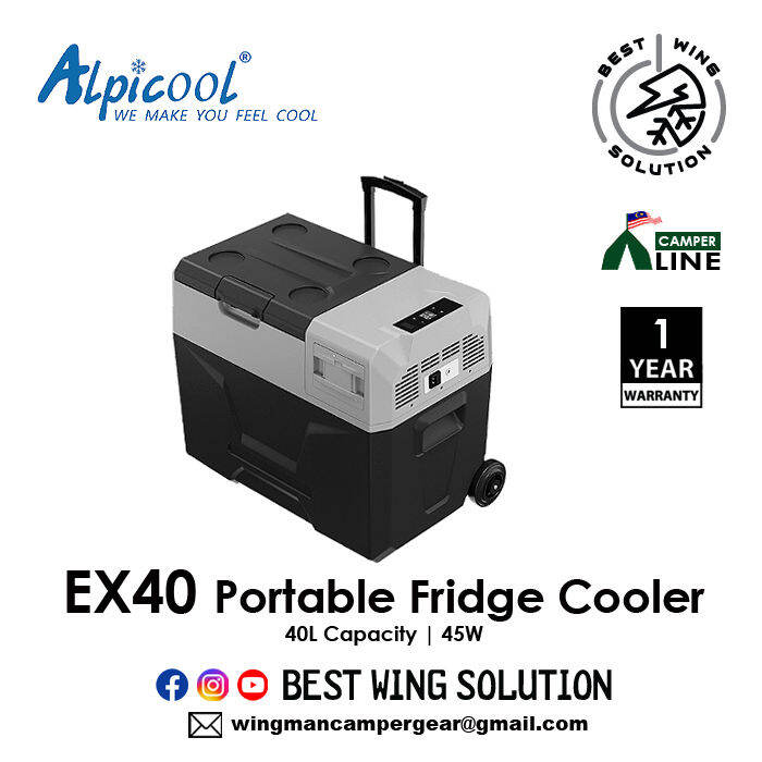 Alpicool CX40 Portable Fridge Cooler 40L With Trolley Luggage Handle