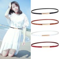 Fashion Women Genuine Leather Belt 1.1cm Wide Slide Buckle Black Brown Luxury Female Cowskin Waistband for Jeans Skirt 100cm