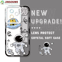 Jinsouwe เคสโทรศัพท์เคสโทรศัพท์สำหรับ Infinix Note 12 Pro/ X676B การ์ตูนนักบินอวกาศเคสโทรศัพท์คริสตัลเคสยางแบบนิ่ม