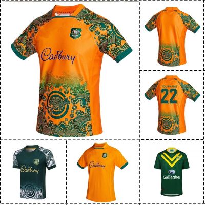 /23 Australia Mens [hot]2021-2022 - Rugby / Jersey Custom Number）Top Home Size:S-5XL （Print Indigenous Name Quality Wallabies