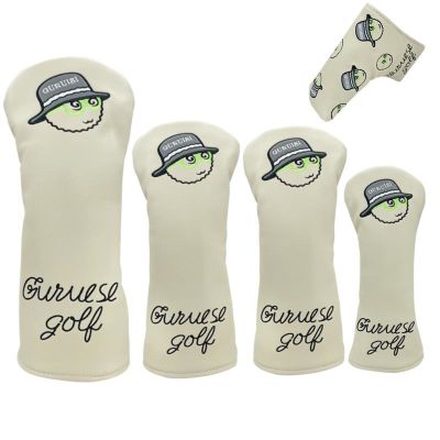 ∈☞ ใหม่หมวกชาวประมง Golf Club 1 3 5 สีผสมไม้ Headcovers Driver Fairway ไม้ PU หนังกอล์ฟพัตเตอร์ Head Covers