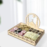 【hot】⊙  2023 Eid Mubarak Food Tray Ramadan Dek Al-Fitr Gifts Table Muslim Dessert Crafts