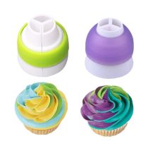 【hot】 3 Hole Color Icing Piping Nozzle Converter Tri-color Coupler Decorating Tools Fondant Cookie ！