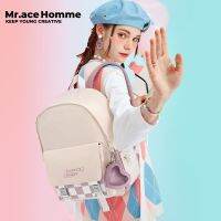 ஐ๑ Mr. ace Homme Star สี กระเป๋าสะพายหลัง ความจุขนาดใหญ่ การเดินทาง คอมพิวเตอร์ กระเป๋าไหล่ ผู้หญิง