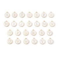 10pcs Enamel Letter Charms White Double Face Initial Letter Charms For Jewelry Making DIY Bracelet Earrings Accessories