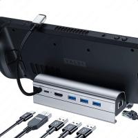 Bakeey Steam Deck Dock 6 In 1 Steam Deck Docking Station Stand อุปกรณ์เสริม3 * USB 3.0 4K 60Hz Gigabit Ethernet 1000Mbps PD 60W