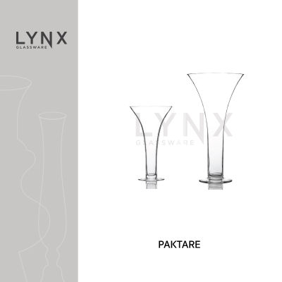 LYNX -  PAKTARE - แจกันแก้ว แฮนด์เมด เนื้อใส ทรงปากแตร ปากกว้าง มีให้เลือก 2 ขนาด คือ ความสูง 32 ซม. และ 47 ซม.