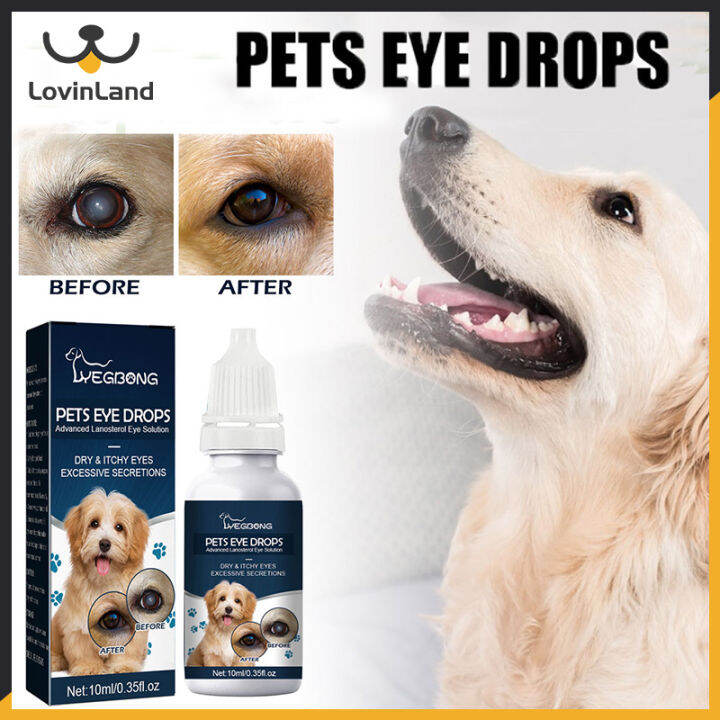 Lovinland Pet Eye Drops Cats and Dogs To Remove Tear Marks To Relieve
