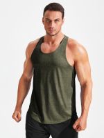 ? American loose large size running shirt quick-drying breathable sleeveless T-shirt sports fitness clothes mens training tank top