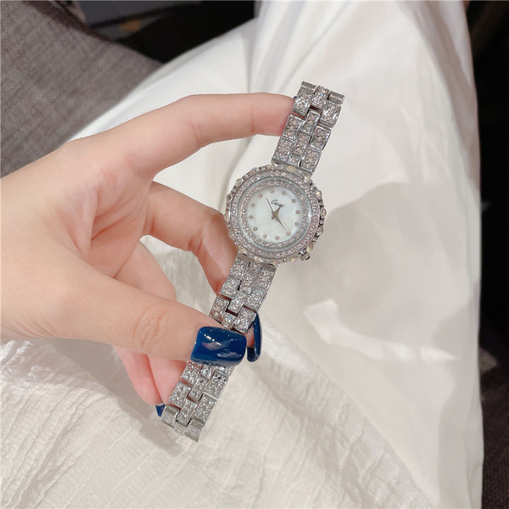 นาฬิกาแฟชั่นผู้หญิง2023ใหม่นาฬิกาผู้หญิงเพชรเต็มรูปแบบนาฬิกาควอตซ์