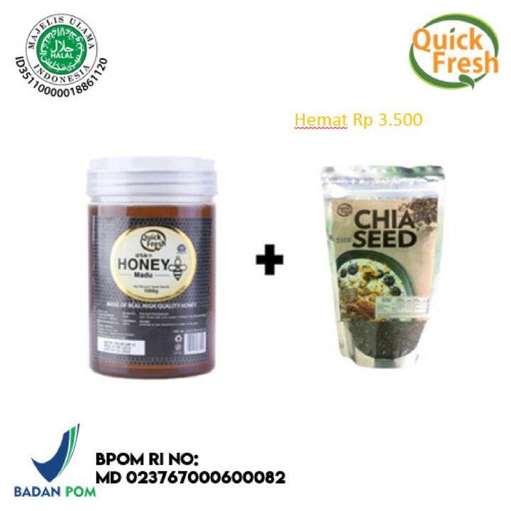 [FREE CHIA SEED 250GR] Quick Fresh Honey / Madu 1kg Bucket Lazada