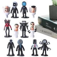 12PCS PVC Skibidi Toy Toilet Man Cartoon Dolls Horror Game Peripheral Dolls Action Figures Christmas Birthday Gift For Kids unusual