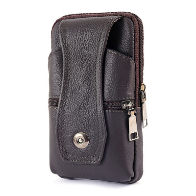 Men Waist Bag PU Leather Vintage Waist Packs Men Travel Fanny Pack Belt Loops Hip Bum Bag Multifunction Mobile Phone Pouch