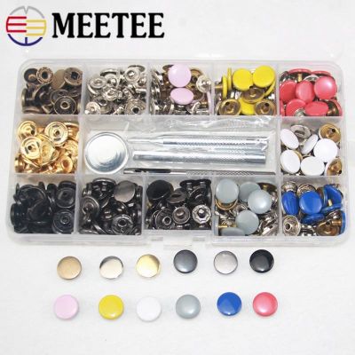 120sets 12.5mm Color Snap Buttons 633# Metal Snap Press Studs Fasteners with Installation Tool for Clothes Leather Bags Sewing