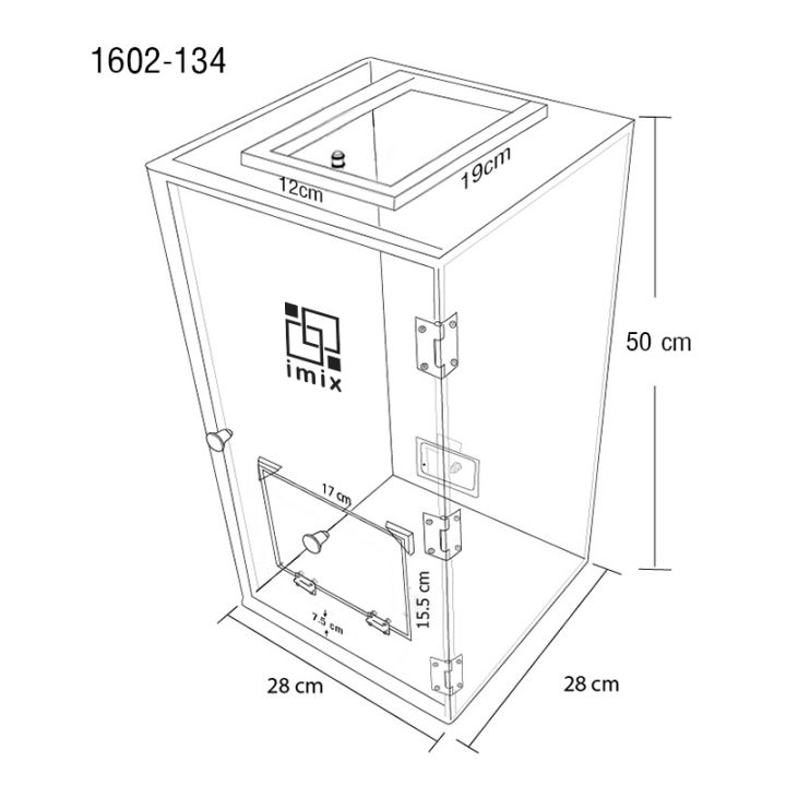 imix-กล่องเก็บเสียง-เครื่องปั่น-ฝาเปิดด้านบน-ฝาสไลด์เปิด-28x28x50-cm-รหัสสินค้า-1602-134