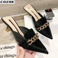 Hot sell Women Slippers Mule Heels Slippers Sandals Flip Flops Pointed Toe Slides Party Shoes Woman Sandals Luxury Sandals Women Designer