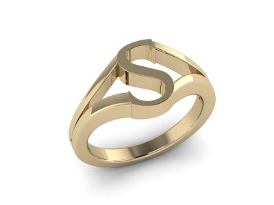 แหวนตัวอักษร S ทองคำ 14KT