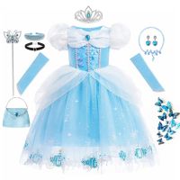 Cinderella Dress Kids Halloween Party Girls Princess Cosplay Costume Dress Up Carnival Christmas Fancy Children Clothing