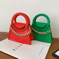 Fashion Women Top-Handle Bags Pleated Chain Tote Handbag Elegant Female Mini Ring Clutch Rose RedRedGreenPurple