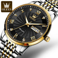 OLEVS 6630 Automatic Mechanical Stainless Steel Band Men Wristwatch Business Waterproof Watch For Men Luminous Calendar Week Display