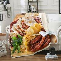 2023 CLOOCL Fashion Blanket Delicious Food Sausage Chips 3D Printed Throw Blankets for Beds Beddings Adult Child Fluffy Quilts 5 Size