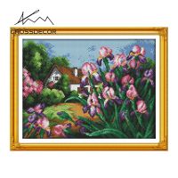 Crossdecor Cross Stitch ชุดวัสดุ DMC 11CT 14CT Aida ผ้าผ้า Landscape Series Stamped เย็บปักถักร้อยชุดตกแต่งสำหรับ Sala Wall - Tulip Home