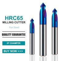 GAMONT HRC65 2-Flute Blue Nano Coating ทังสเตนเหล็กลบมุมเครื่องตัดมิลลิ่ง 90 °ศูนย์จุดคงที่เปิดเครื่องมือเจาะ