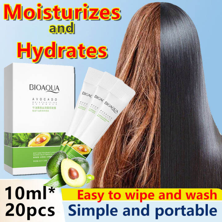 ⚡️Simple and portable⚡️hair mask 10ml*20 Strip avocado extract hair mask treatment hair