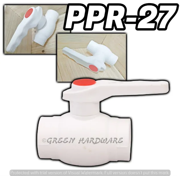 1PCS PPR27 Compact Ball Valve (20mm, 25mm, 32mm) Fittings Plastic PPR