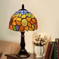 【YD】 20CM Table Lamp Alloy Base Flowe Lampshade Bedroom Bedside Fashion Lamps